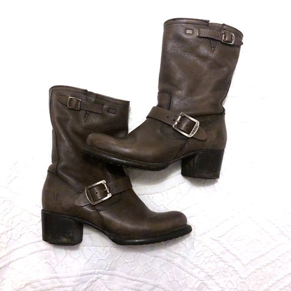 Frye Veronica Short Slouch Tall Boots Smoke, size 8 - Picture 2 of 10